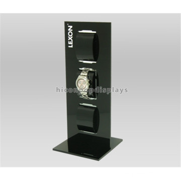 Creative Table Top Black Acrylic 3 Pieces Wrist Watch Display Custom Design Watch Display Holder